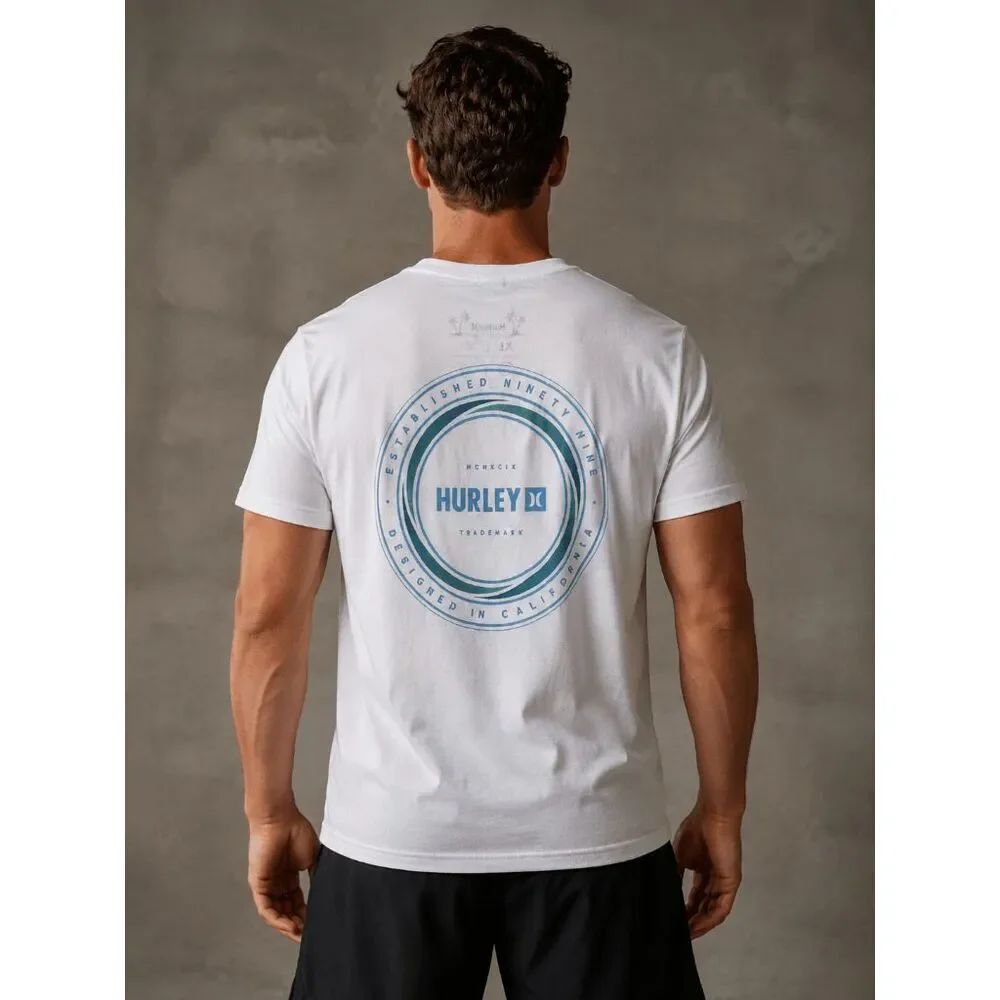 HURLEY Men's Filler Short Sleeve White T- shirt XL